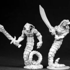 Tabletop Miniatures>Reaper Miniatures Snakemen #02498 Dark Heaven Legends Unpainted Metal RPG Figure - Your Source for Gaming Essentials