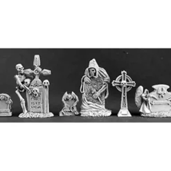 Tabletop Miniatures>Reaper Miniatures Tombstone (6 Pieces) #03122 Dark Heaven Unpainted Metal - Your Source for Gaming Essentials