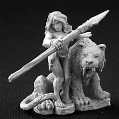 Tabletop Miniatures>Reaper Miniatures Unpainted Jungle Girl w/ Sabre Tooth Tiger #03253 Dark Heaven - Your Source for Gaming Essentials