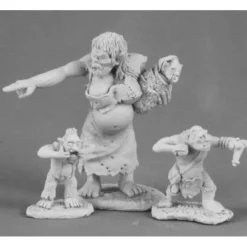 Tabletop Miniatures>Reaper Miniatures Unpainted Dungeon Tribes Orc Matron & Brood 03511 Dark Heaven - Your Source for Gaming Essentials