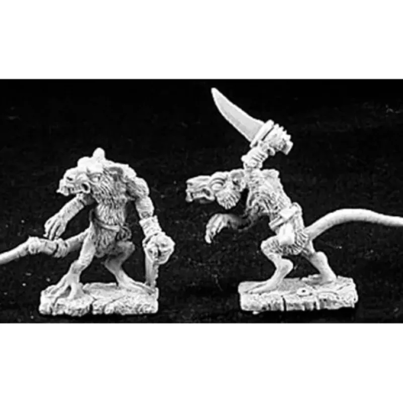 Tabletop Miniatures-Reaper Miniatures Wererats (2 Pieces) 02871 Dark Heaven Legends Unpainted Metal - Your Source for Gaming Essentials