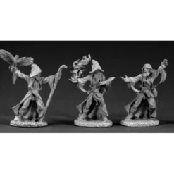 Tabletop Miniatures-Reaper Miniatures Wizards (3 Pcs) #03335 Dark Heaven Unpainted Metal - Your Source for Gaming Essentials