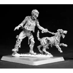 Tabletop Miniatures-Reaper Miniatures Zombie Dog Handler #50069 Chronoscope D&D RPG Mini Figure - Your Source for Gaming Essentials