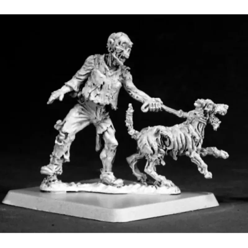 Tabletop Miniatures-Reaper Miniatures Zombie Dog Handler #50069 Chronoscope D&D RPG Mini Figure - Your Source for Gaming Essentials
