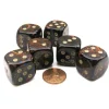 Dice>Scarab 20mm Big D6 Chessex Dice, 6 Pieces - Blue Blood with Gold Pips - Your Source for Gaming Essentials