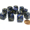 Dice>Scarab 16mm D6 Chessex Dice Block (12 Dice) - Royal Blue with Gold Pips - Your Source for Gaming Essentials
