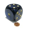Dice>Scarab 50mm Huge Large D6 Chessex Dice, 1 Piece - Royal Blue with Gold Pips - Your Source for Gaming Essentials