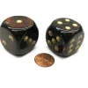 Dice>Scarab 30mm Large D6 Chessex Dice, 2 Pieces - Blue Blood with Gold Pips - Your Source for Gaming Essentials