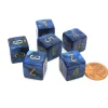 Dice>Scarab 15mm 6-Sided D6 Numbered Chessex Dice, 6 Pieces - Royal Blue with Gold - Your Source for Gaming Essentials