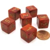 Dice>Scarab 15mm 6-Sided D6 Numbered Chessex Dice, 6 Pieces - Scarlet with Gold - Your Source for Gaming Essentials