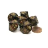Dice>Scarab 16mm Tens D10 (00-90) Dice, 6 Pieces - Blue Blood with Gold Numbers - Your Source for Gaming Essentials