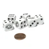 Dice>Set of 6 Bison 16mm D6 Round Edge Animal Dice - White with Dark Brown Pips - Your Source for Gaming Essentials