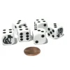 Dice>Set of 6 Cat Dice 16mm D6 Rounded Edge Animal Dice- White with Black Pips - Your Source for Gaming Essentials