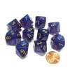 Dice>Set of 10 Chessex Borealis D10 Dice - Royal Purple with Gold Numbers - Your Source for Gaming Essentials