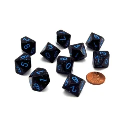 Dice>Set of 10 Chessex D10 Dice - Speckled Blue Stars - Your Source for Gaming Essentials
