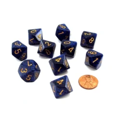 Dice>Set of 10 Chessex D10 Dice - Speckled Golden Cobalt - Your Source for Gaming Essentials