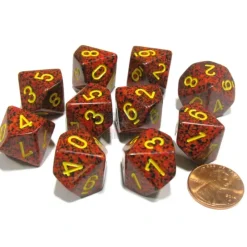 Dice>Set of 10 Chessex D10 Dice - Speckled Mercury - Your Source for Gaming Essentials