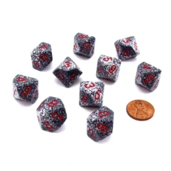 Dice>Set of 10 Chessex D10 Dice - Speckled Granite - Your Source for Gaming Essentials