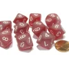 Dice>Set of 10 Chessex Frosted D10 Dice - Red with White Numbers - Your Source for Gaming Essentials