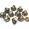 Dice>Set of 10 Chessex Gemini D10 Dice - Copper-Steel with White Numbers - Your Source for Gaming Essentials