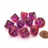Dice>Set of 10 Chessex Gemini D10 Dice - Translucent Red-Violet with Gold Numbers - Your Source for Gaming Essentials