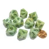 Dice>Set of 10 Chessex Marble D10 Dice - Green with Dark Green Numbers - Your Source for Gaming Essentials