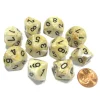 Dice>Set of 10 Chessex Marble D10 Dice - Ivory with Black Numbers - Your Source for Gaming Essentials