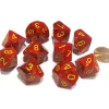 Dice>Set of 10 Chessex Vortex D10 Dice - Red with Yellow Numbers - Your Source for Gaming Essentials