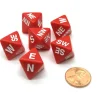 Dice>Set of 6 Compass Cardinal Direction 8 Sided Dice - Red with White Letters - Your Source for Gaming Essentials