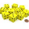 Dice>Set of 10 D6 Large 25mm Foam Dice - Yellow with Black Spots - Your Source for Gaming Essentials