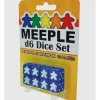 Dice>Set of 8 D6 Meeple Dice - Blue - Your Source for Gaming Essentials