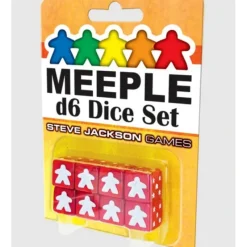 Dice>Set of 8 D6 Meeple Dice - Red - Your Source for Gaming Essentials