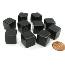 Dice>Set of 10 D6 16mm Blank Opaque Dice - Black - Your Source for Gaming Essentials