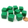 Dice>Set of 10 D6 16mm Blank Opaque Dice - Green - Your Source for Gaming Essentials