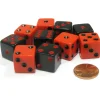 Dice>Set of 10 D6 16mm Dice - 5 Each of Black with Red Pip and Red with Black Pip - Your Source for Gaming Essentials