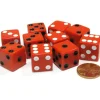 Dice>Set of 10 D6 16mm Dice, Inverted Pips - 5 Red with White and 5 Red with Black - Your Source for Gaming Essentials