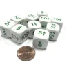 Dice>Set of 10 D6 16mm Educational Money Dollar and Cents Dice - White with Green - Your Source for Gaming Essentials