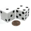 Dice>Set of 2 D6 25mm Large Opaque Jumbo Dice - White with Black Pips - Your Source for Gaming Essentials