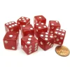 Dice>Set of 10 D6 16mm Marbleized Square Corner Dice - Red with White Pips - Your Source for Gaming Essentials