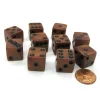 Dice>Set of 10 D6 16mm Olympic Pearlized Standard Size Dice - Bronze with Black Pips - Your Source for Gaming Essentials