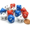 Dice>Set of 12 D10 16mm Patriotic Dice - 4 Each of Red White and Blue - Your Source for Gaming Essentials