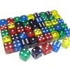 Dice>Set of 50 D6 16mm Rounded Transparent Dice- 10 of Blue Green Yellow Purple Red - Your Source for Gaming Essentials