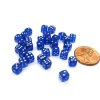 Dice>Set of 30 D6 5mm Transparent Rounded Corner Dice - Blue with White Pips - Your Source for Gaming Essentials