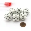 Dice>Set of 6 D24 Opaque 24mm 24-Sided Gaming Dice - White with Black Numbers - Your Source for Gaming Essentials
