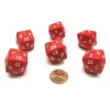Dice>Set of 6 D24 Opaque 24mm 24-Sided Gaming Dice - Red - Your Source for Gaming Essentials