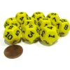 Dice>Set of 10 D12 12-Sided 18mm Opaque RPG Dice - Yellow with Black Numbers - Your Source for Gaming Essentials
