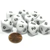 Dice>Set of 10 D10 10-Sided 16mm Opaque Dice - White with Black Numbers - Your Source for Gaming Essentials