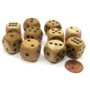 Dice>Set of 10 D6 Six Sided 18mm Rounded Corner Wooden Dice ~ Wood Dice - Your Source for Gaming Essentials
