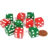 Dice>Set of 10 D6 Six Sided Opaque 16mm D6 Dice - Christmas Colors 5 Green & 5 Red - Your Source for Gaming Essentials
