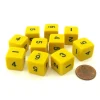 Dice>Set of 10 D6 Six-Sided 16mm Opaque Numbered Dice - Yellow with Black Numbers - Your Source for Gaming Essentials